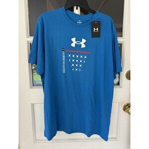 Under Armour Men's UA Net Basketball Short Sleeve Graphic T-Shirt Blue Sz XL New